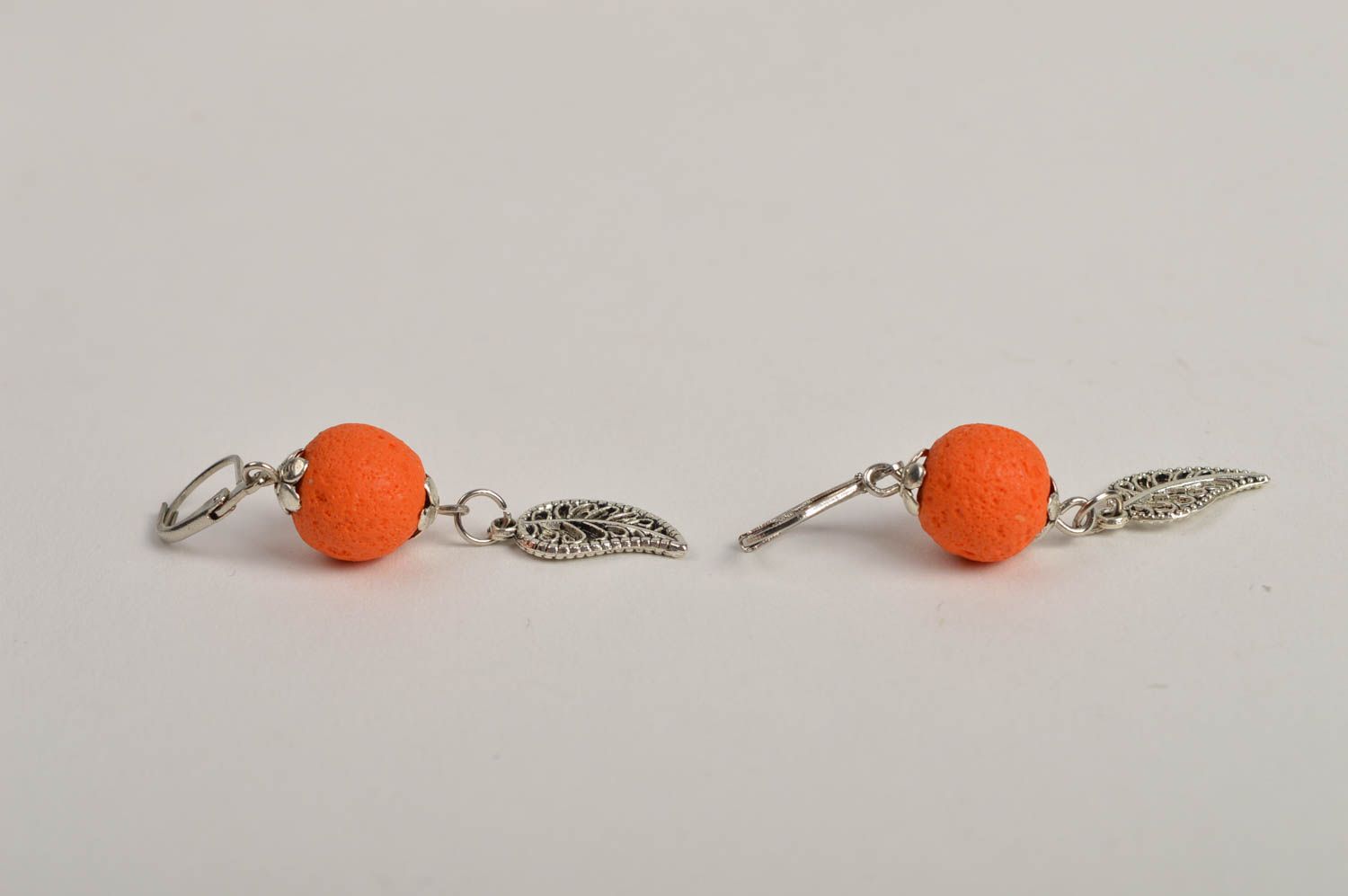 Украшение ручной работы серьги из полимерной глины модные серьги апельсинки фото 3
