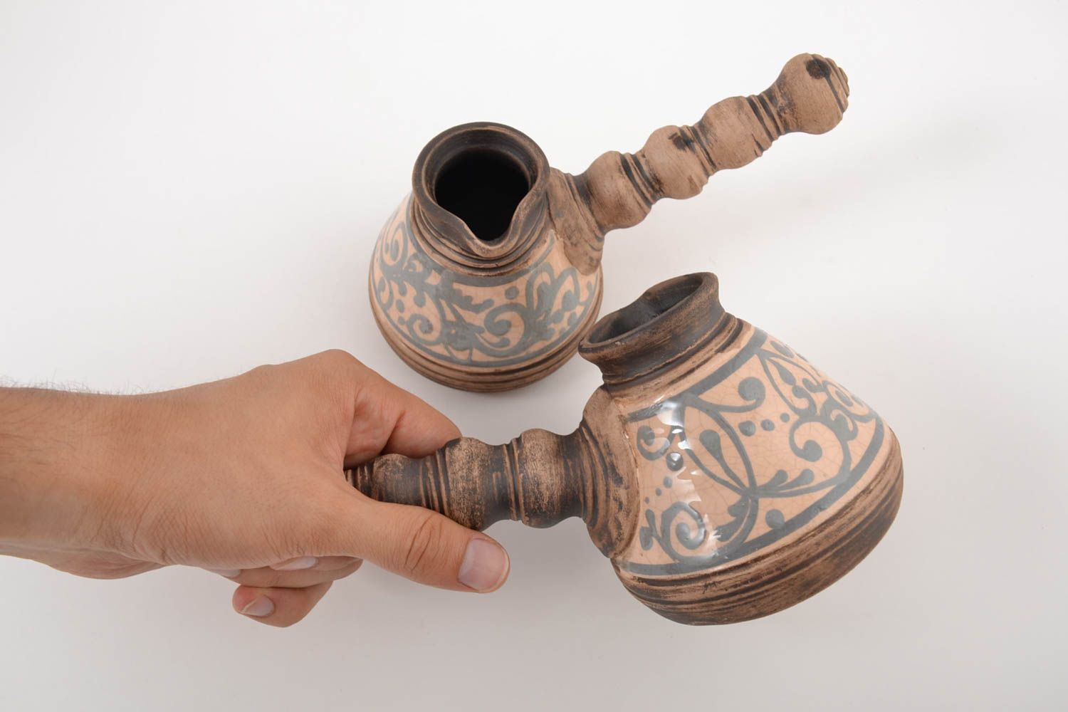 Cafeteras turcas hechas a mano 2 piezas regalo original utensilio de cocina foto 5