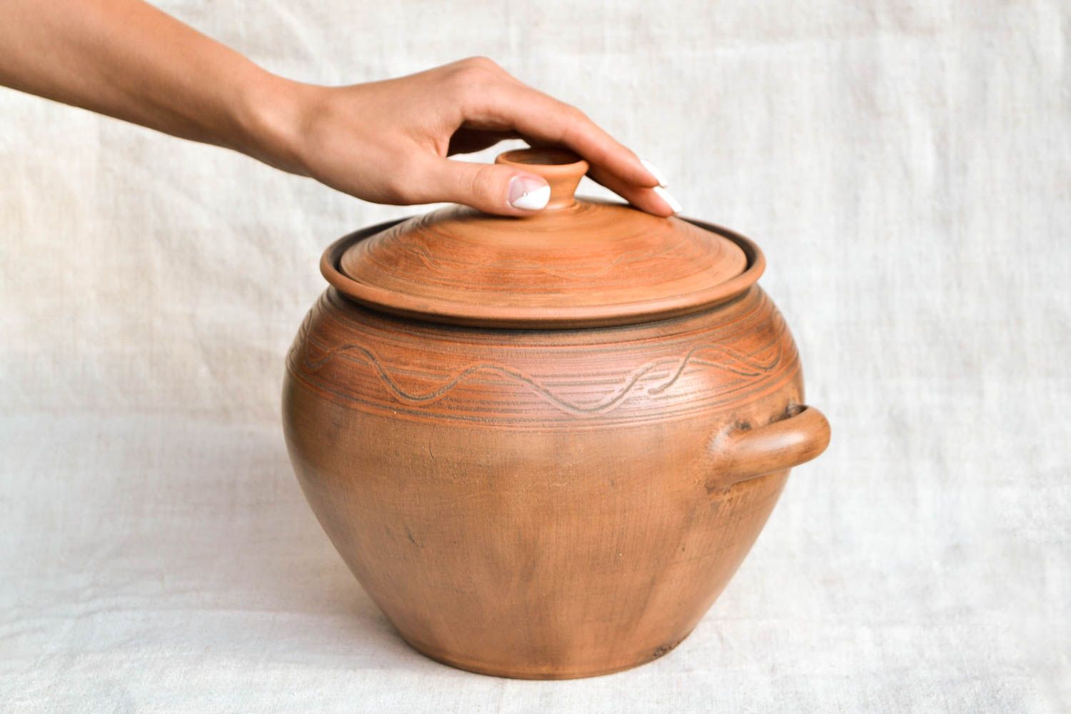 Vasija de barro hermosa hecha a mano cerámica artesanal regalo para mujer foto 2