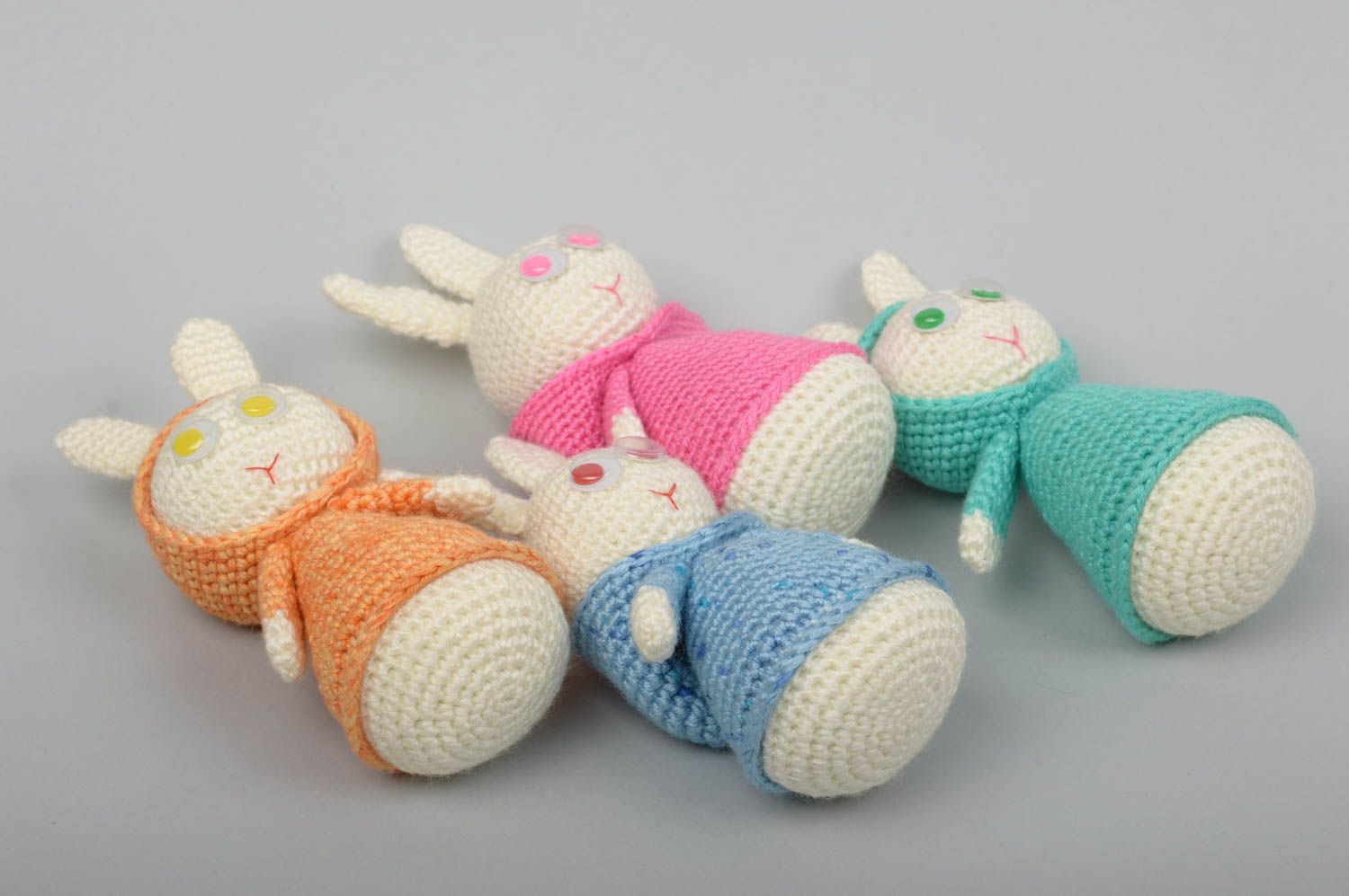 Unusual handmade soft toy 4 pieces for kids crochet toy stuffed toy home design photo 4