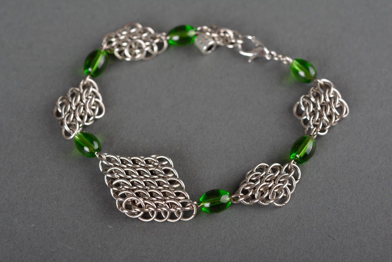 Handmade metal bracelet beaded bracelet wire bracelet fashion jewelry  photo 1