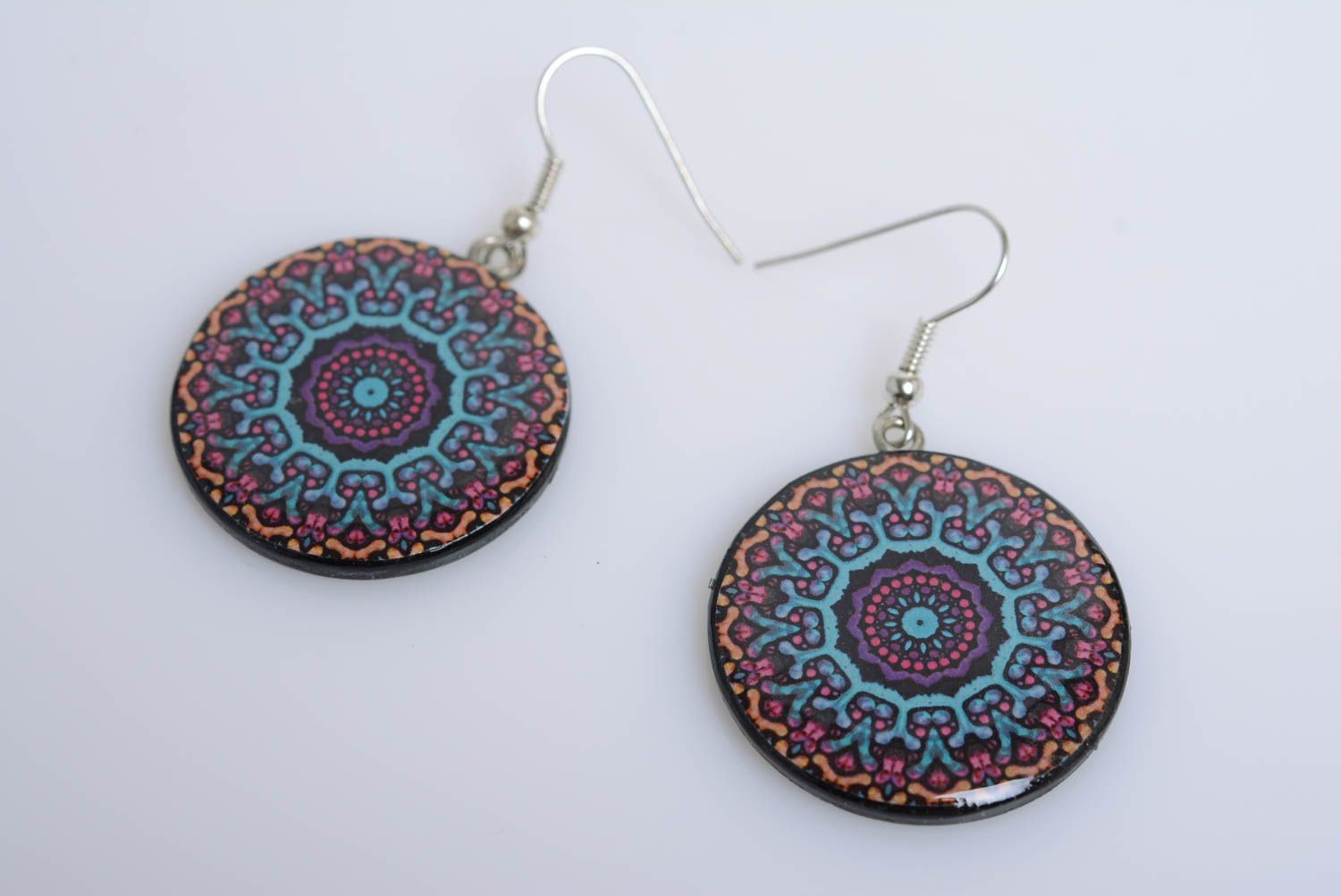 Polymer clay stylish beautiful earrings female handmade accessory for every day photo 4