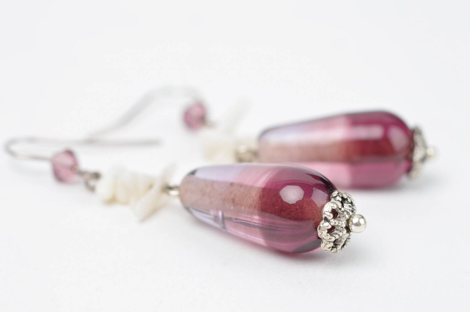 Beautiful unusual earrings handmade glass earrings cute present for women photo 5