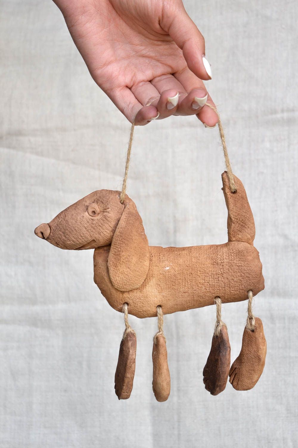 Панно на стену подарок ручной работы панно декоративное из глины Собака фото 2