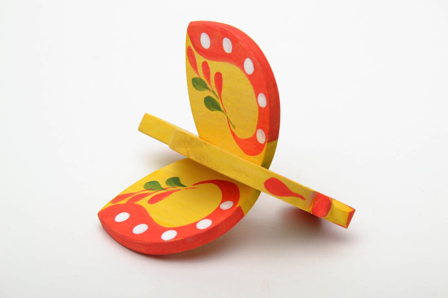 Wooden toy with Ukrainian ethnic painting Little Cock photo 4