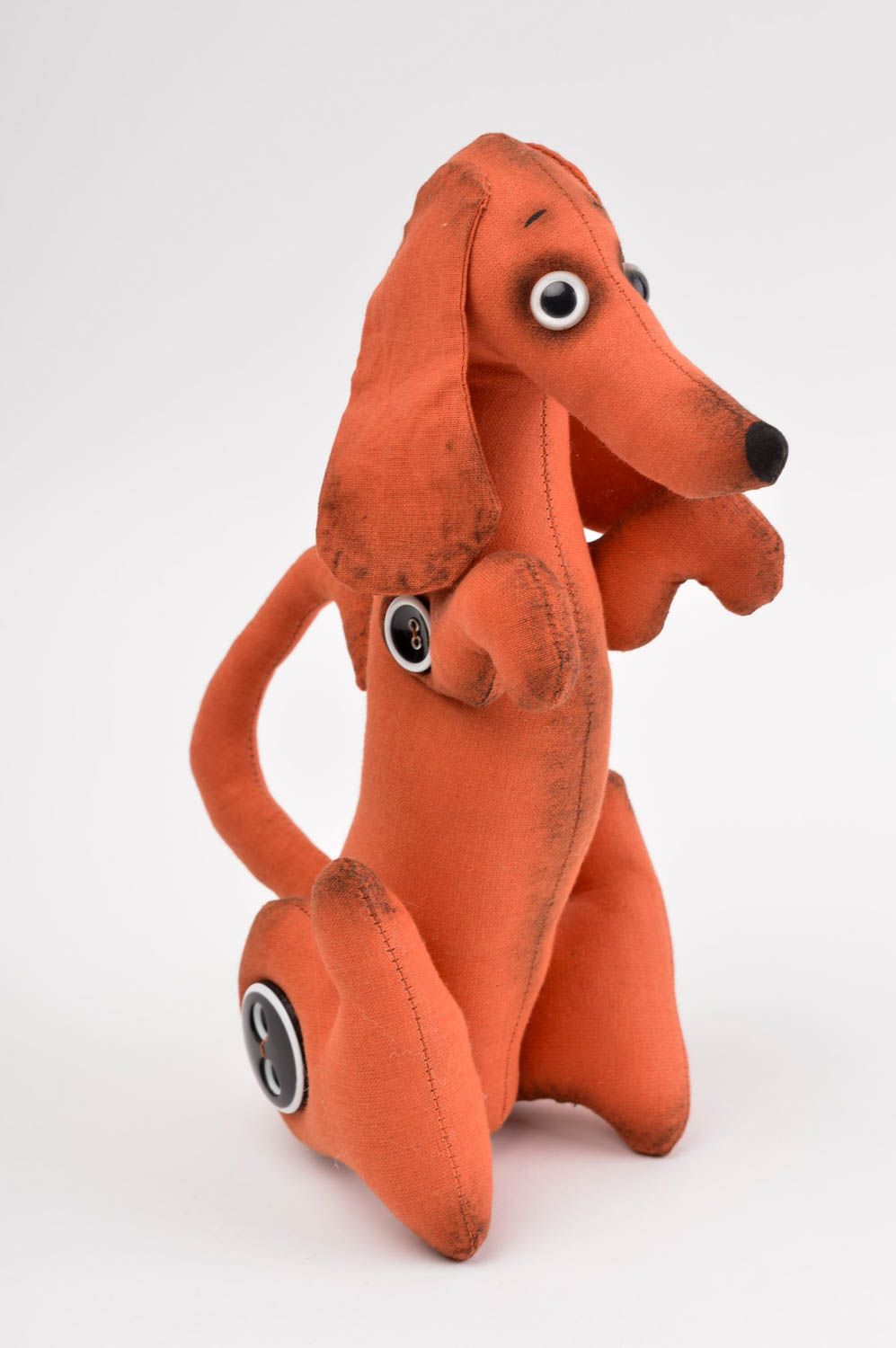 Juguete artesanal perro salchicha adorable peluche original regalo para niños foto 4