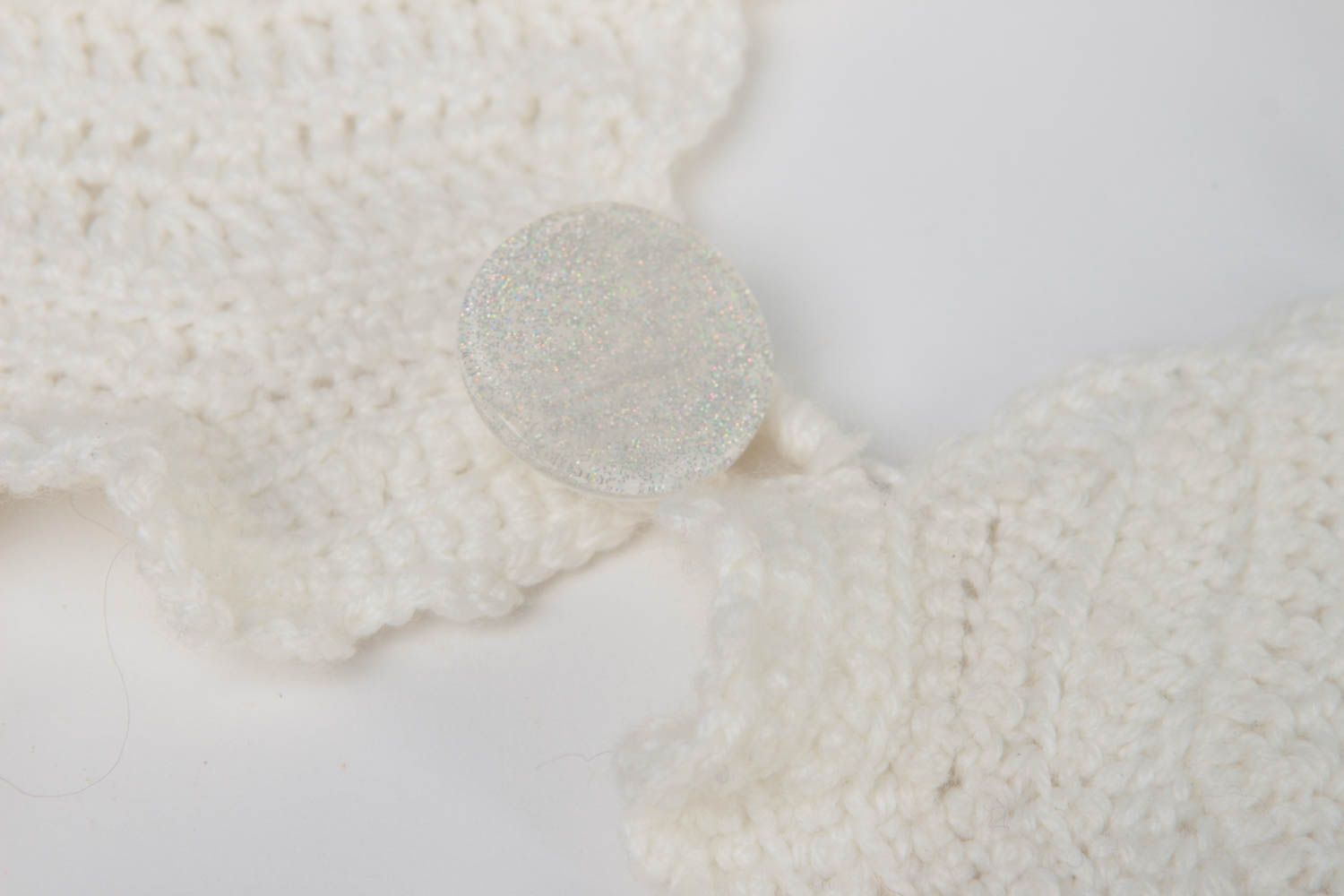 Faux col blanc fait main Col amovible tricoté au crochet Vêtement femme photo 3