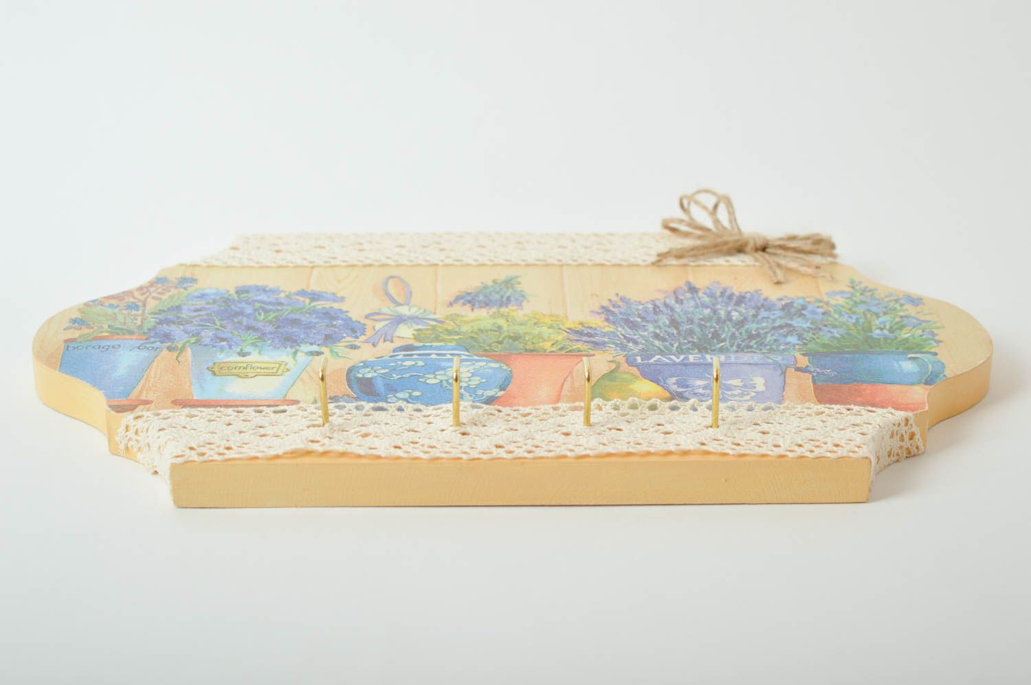 Handmade rack for towels decoupage wooden rack decorative use only gift ideas photo 5