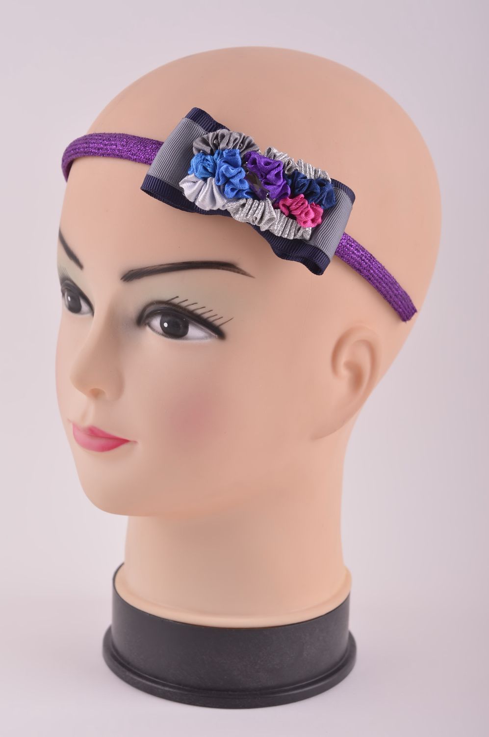 Аксессуар для волос хэнд мэйд полоска для волос ободок на голову с бантиком фото 2