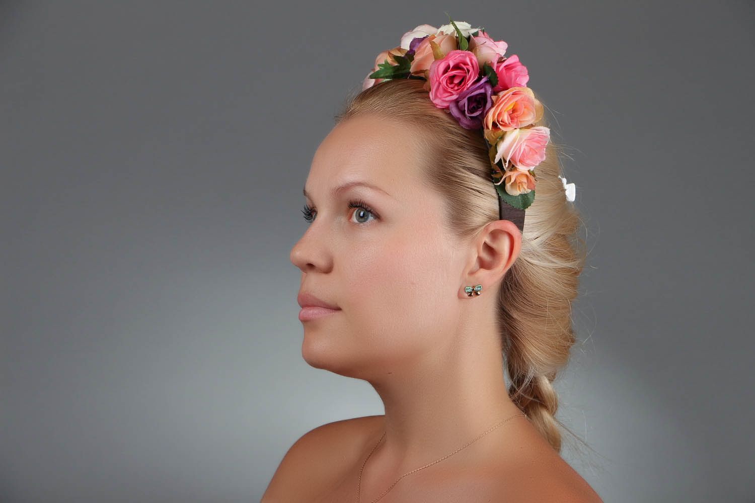 Handmade Haarreif aus Stoffblumen foto 2