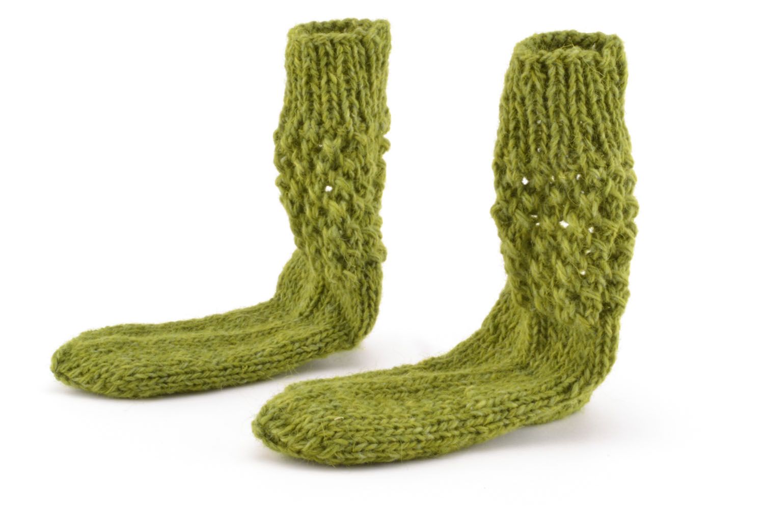 Chaussettes tricotées main en laine naturelles photo 4
