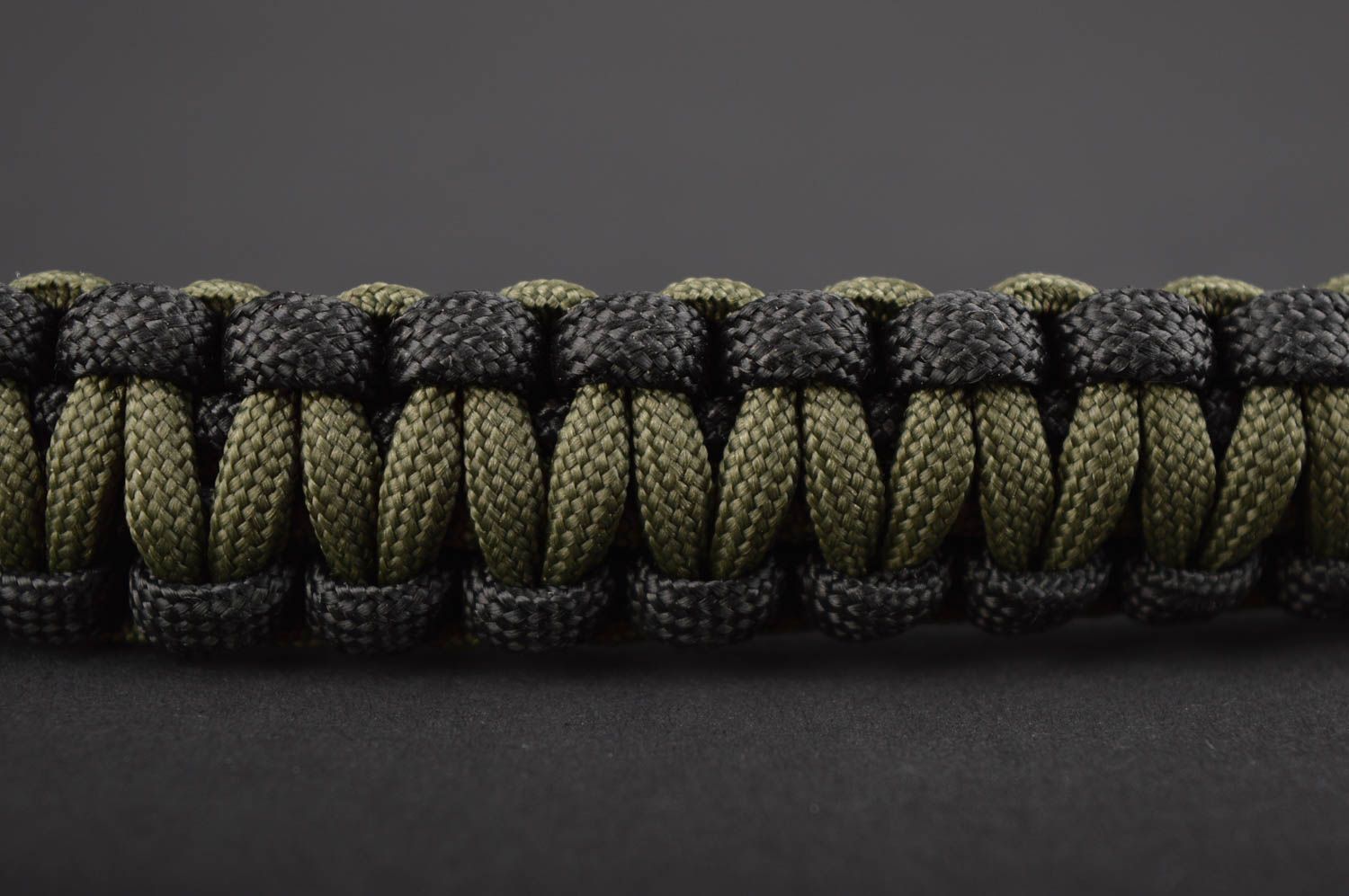 Handmade dark paracord bracelet unusual woven bracelet wrist accessory photo 4