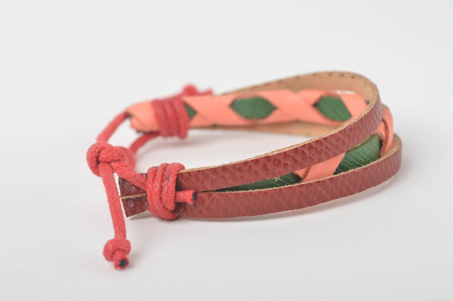 Pulsera hecha a mano de cuero bisutería artesanal regalo para mujer original foto 3