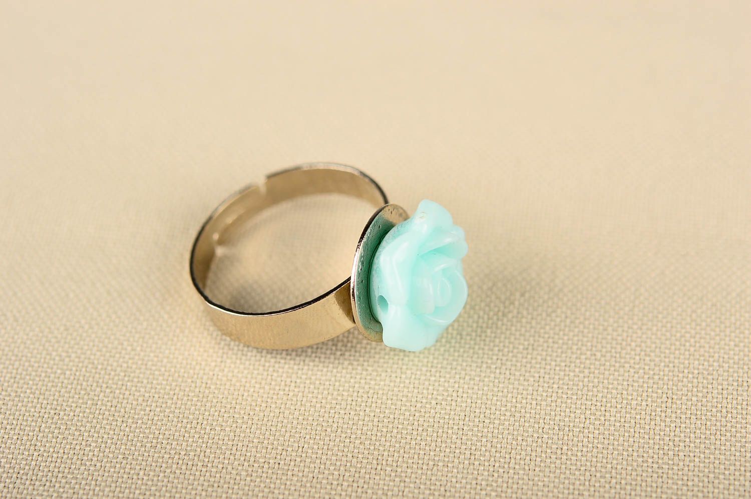 Stylish handmade plastic ring womens flower ring fashion accessories for girls photo 1