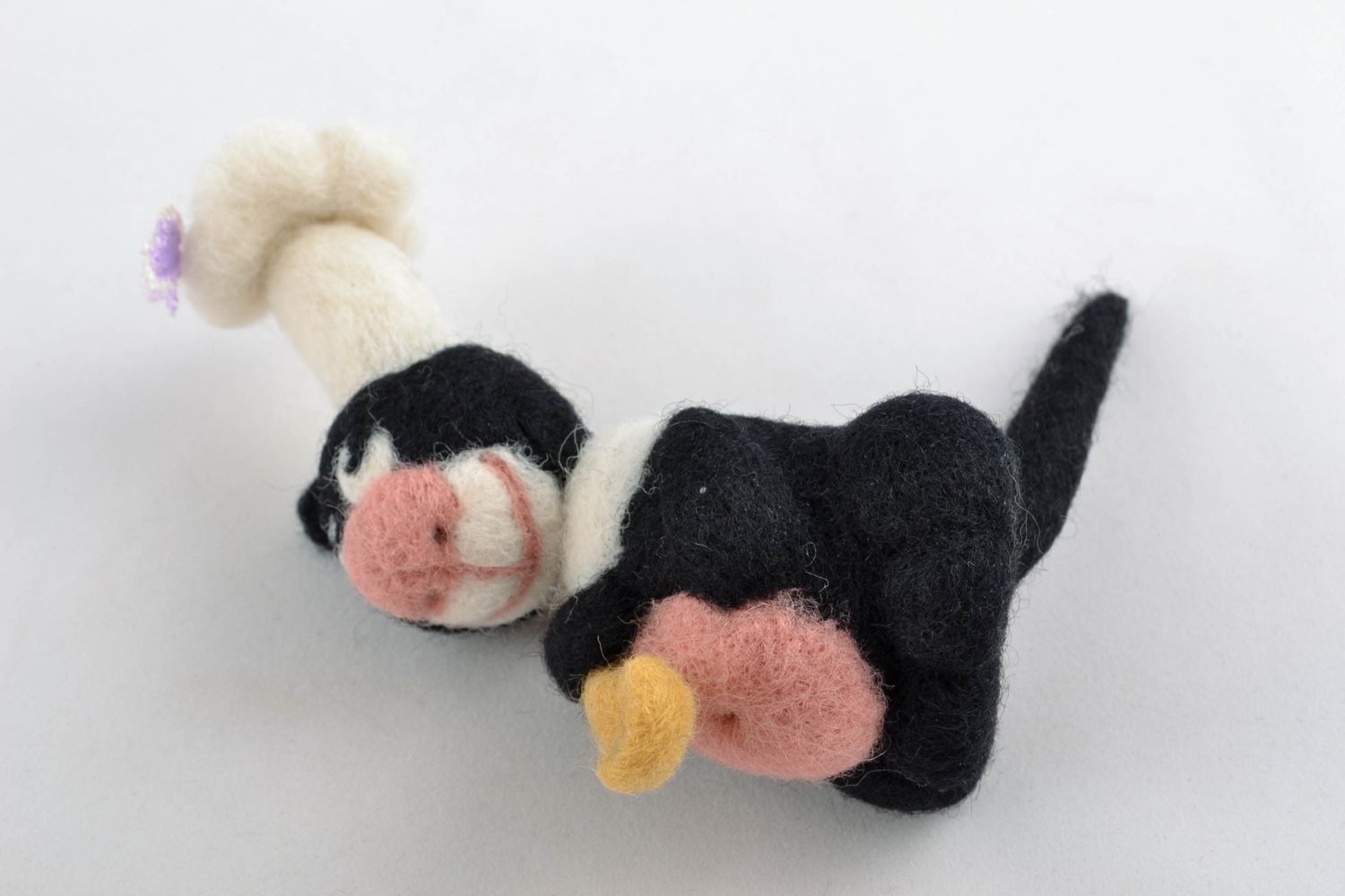 Handmade wool toy for home decor Cat Cook photo 4