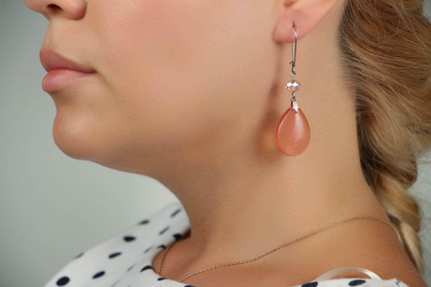 Earrings with epoxy resin photo 5