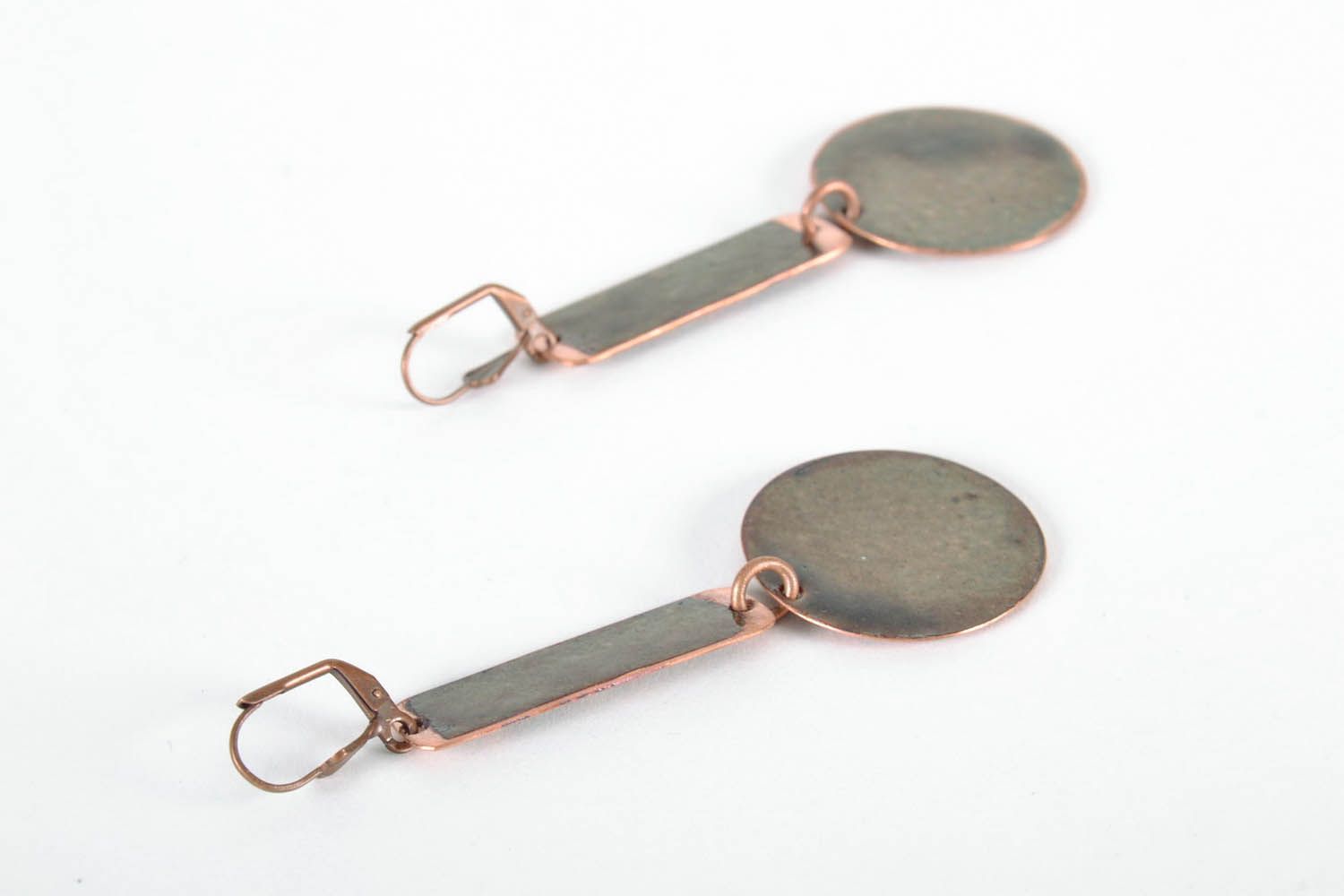 Copper earrings with hot enameling photo 3