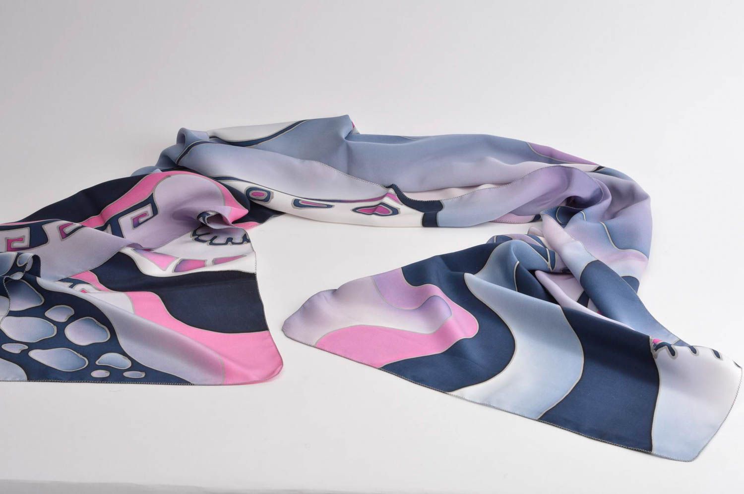 Симпатичный платок ручной работы оригинальный подарок платок из шелка нежный фото 3