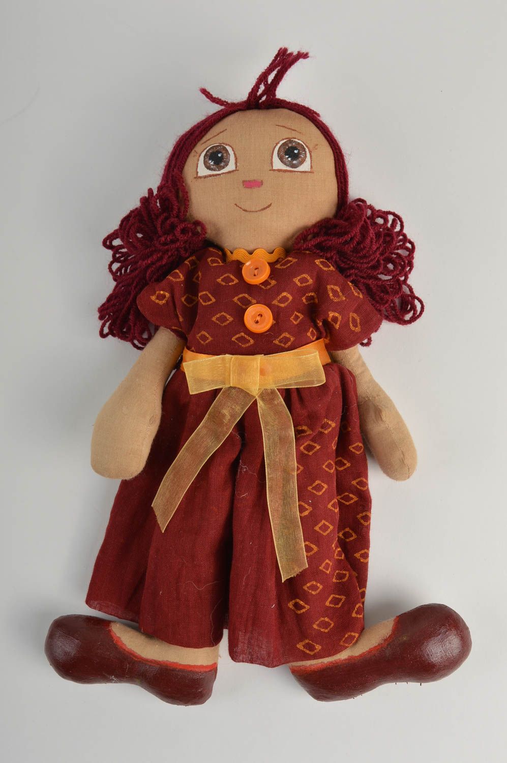 Кукла ручной работы кукла из ткани мягкая кукла из хлопка и льна расписная фото 3