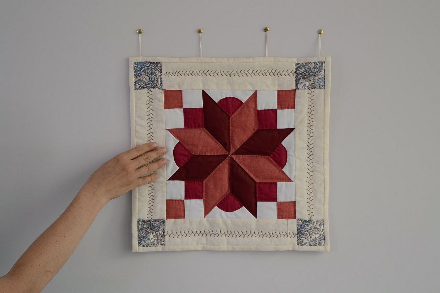Handmade Textil Wandbild Aster foto 5