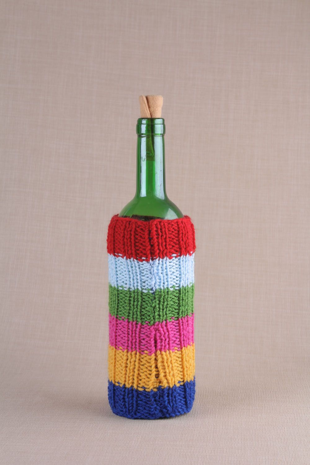 Bottle with knitted cozy photo 2