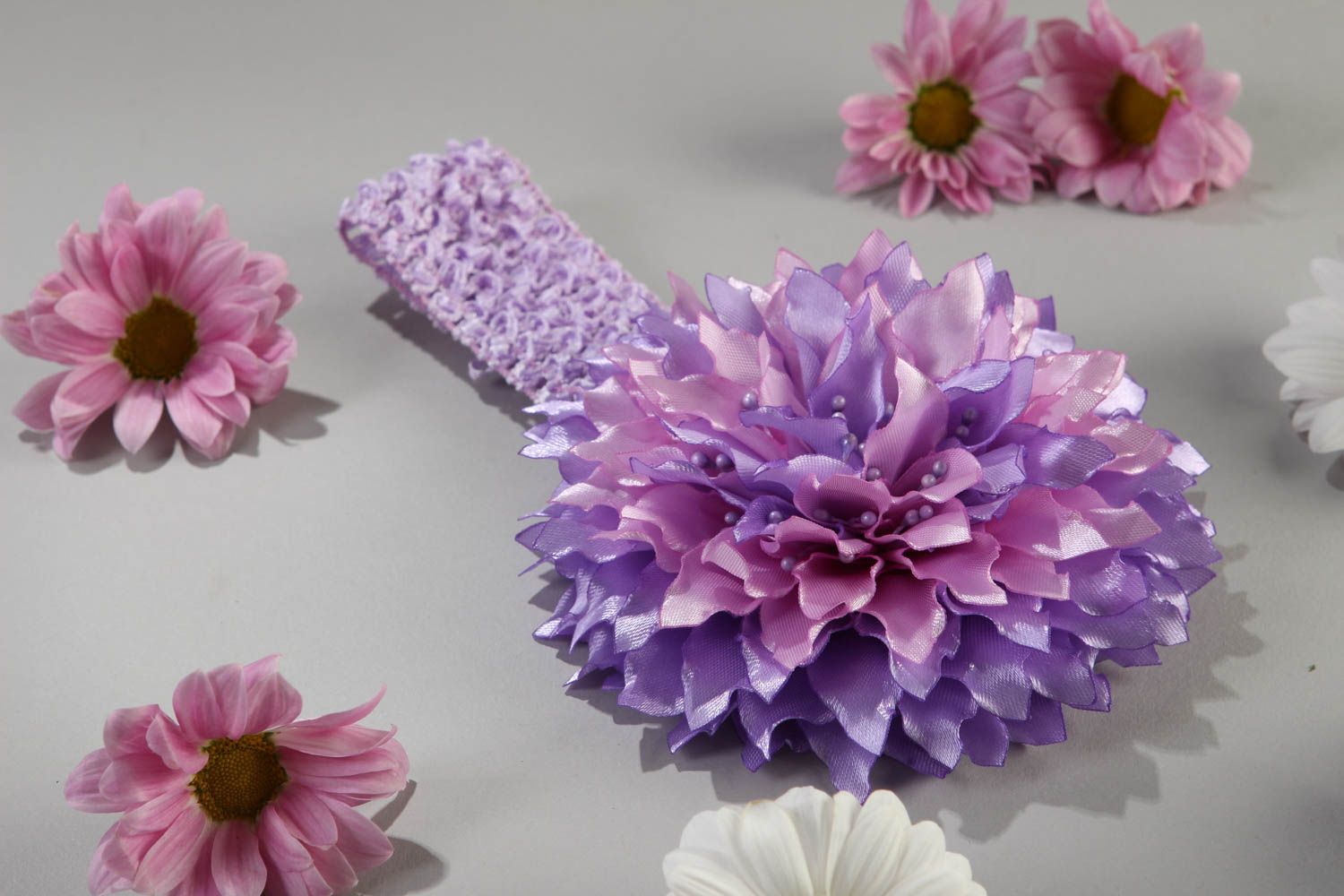 Handgemachter Schmuck Blumen Haarschmuck Accessoires für Haare Blumen Haarband foto 1