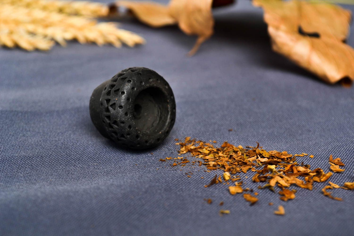 Handmade smoking bowl decorative black thimble for hookah present for men photo 1