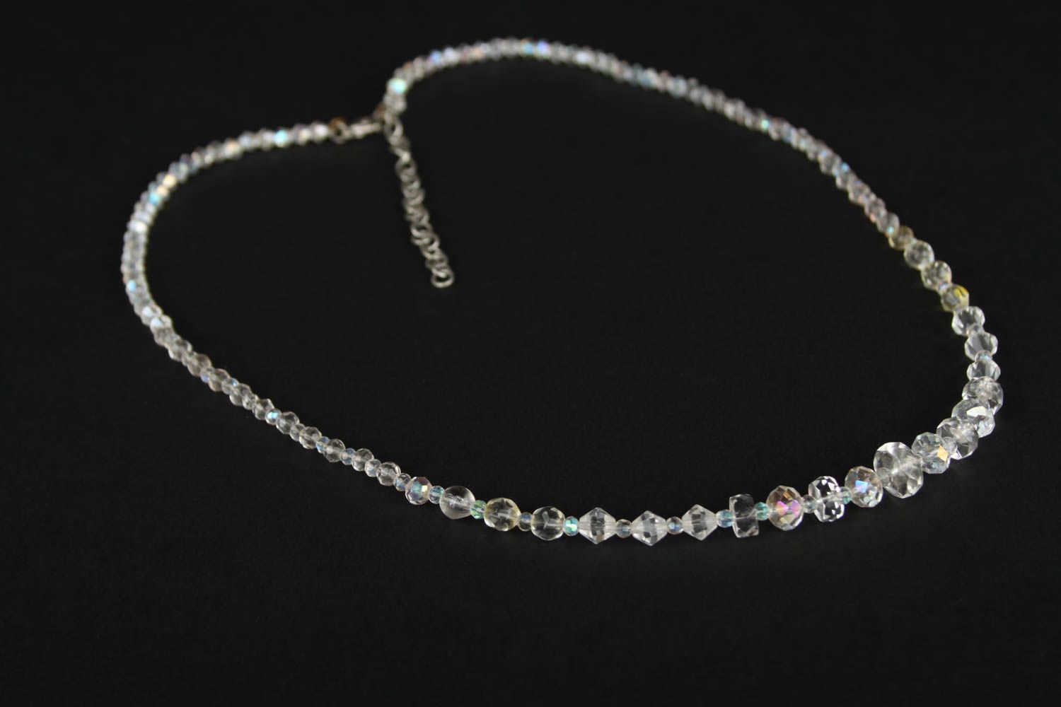 Damen Halskette Handgefertigt Halsschmuck für Damen Kristall Schmuck in Weiß foto 2