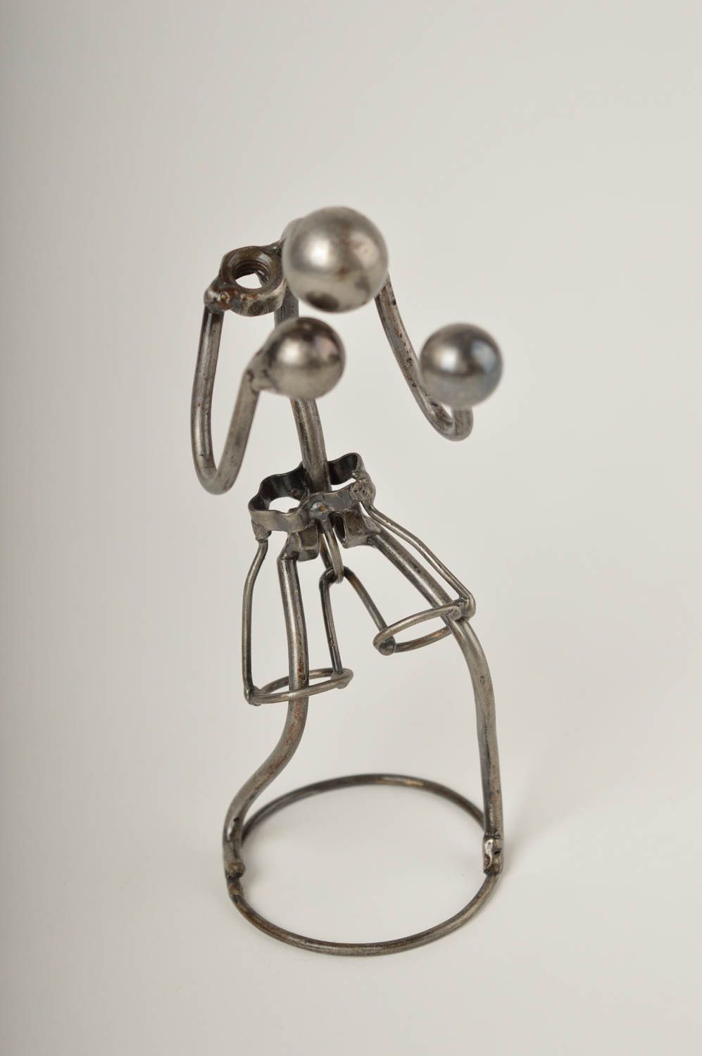 Decoro da casa fatto a mano figurina simpatica a forma di pugile di metallo foto 3