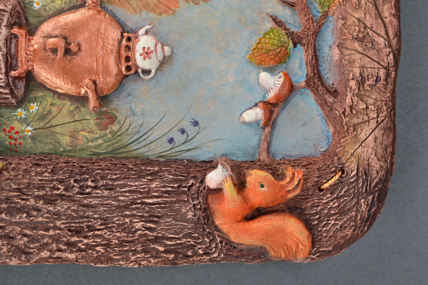 Ceramic panel Hedgehog with a Samovar photo 4