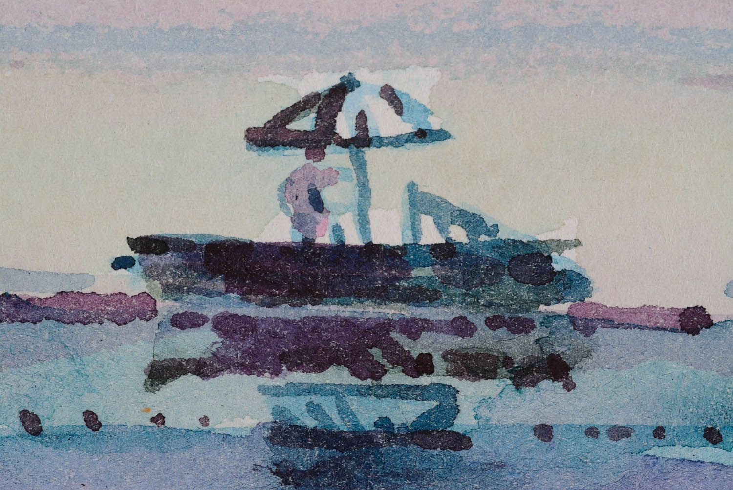 Paysage à l'aquarelle de la mer Bakota original photo 2