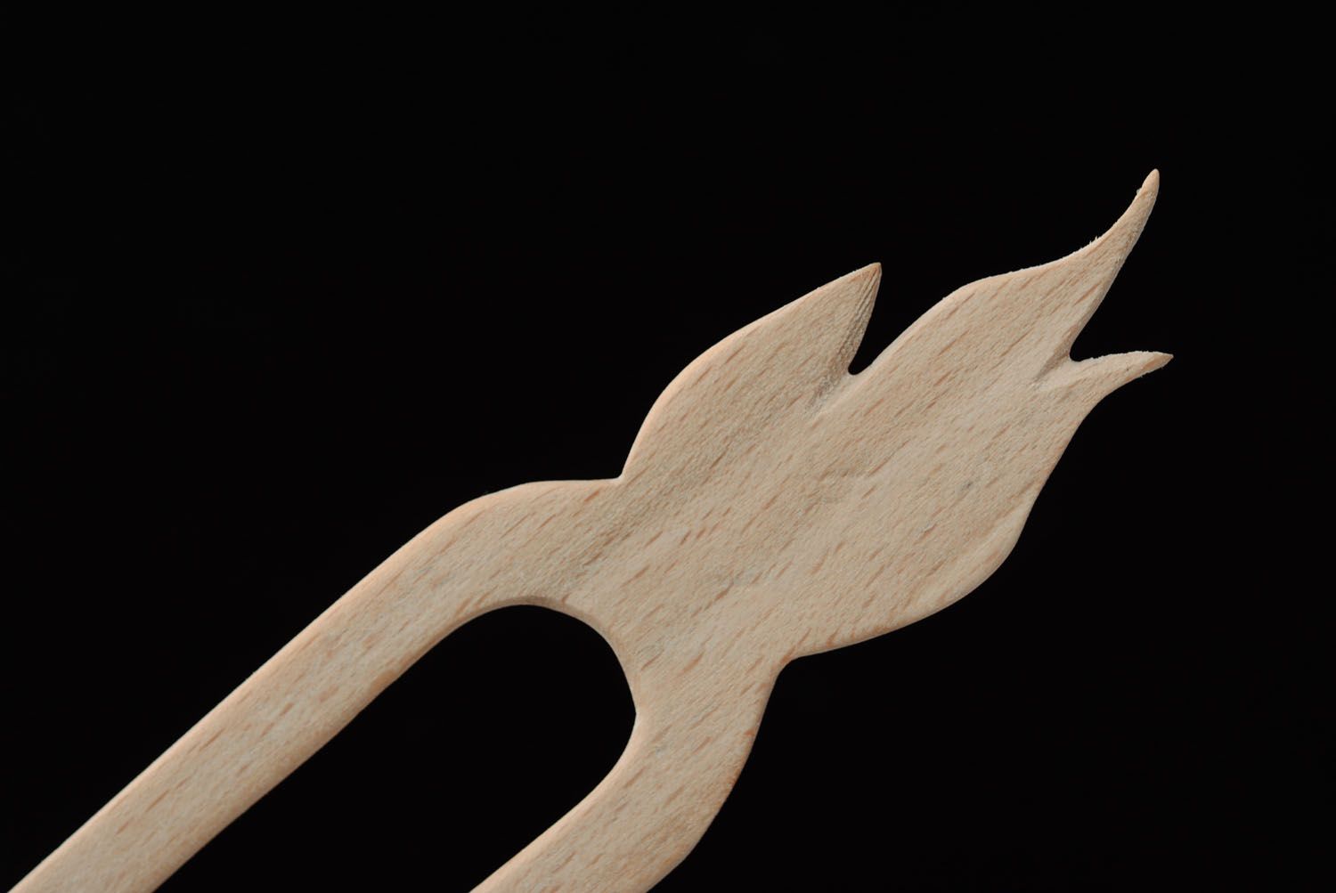 Wooden hairpin Flame photo 2