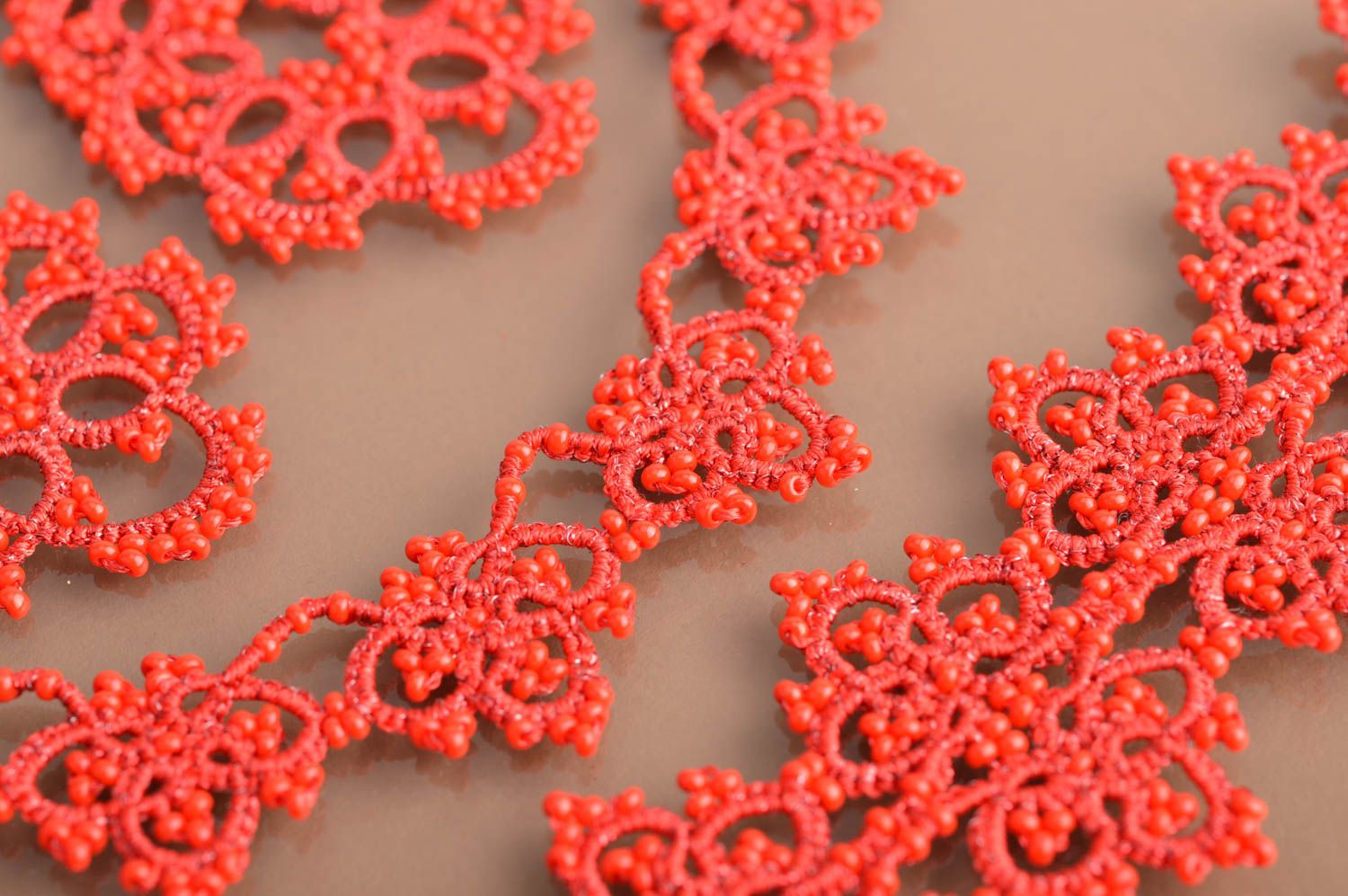 Occhi Schmuckset in Rot Designer Armband Ohrringe Collier handmade für Frauen foto 4
