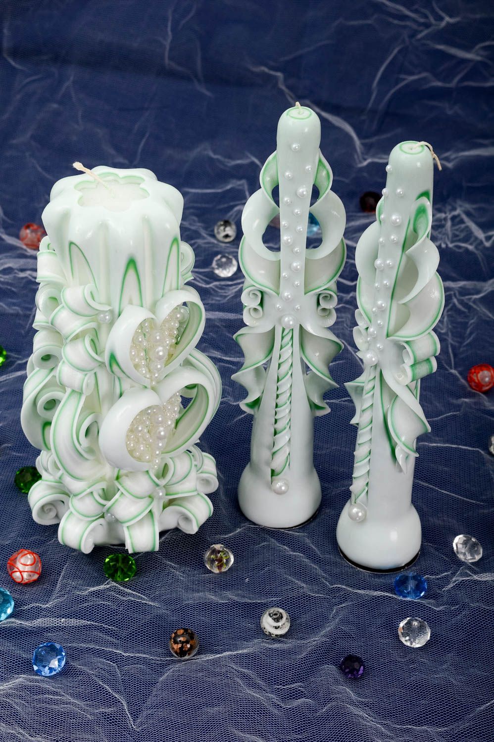 Unusual handmade decorative candles wedding decoration paraffin wax candle photo 1