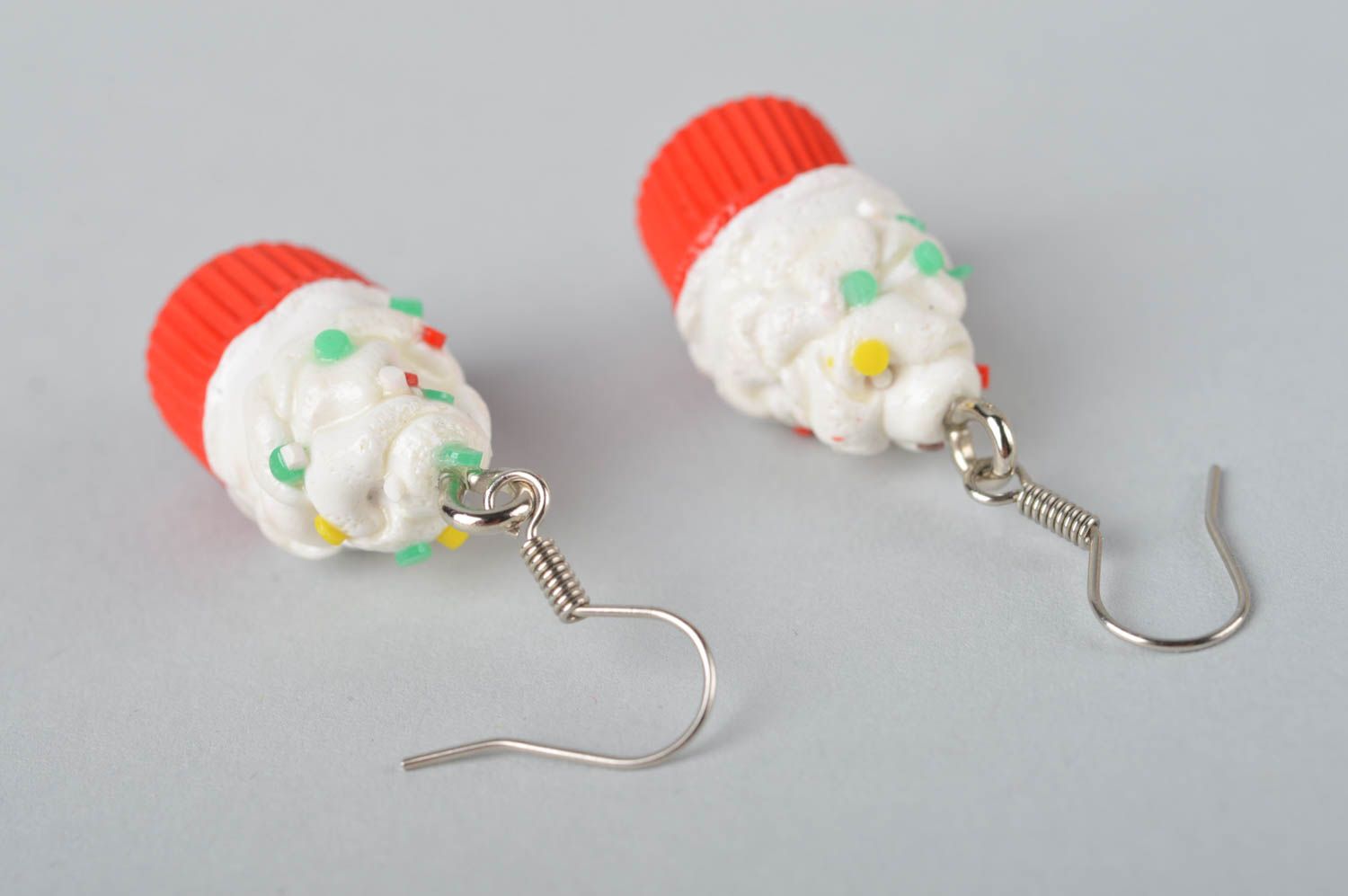 Stylish handmade plastic earrings molded funny earrings polymer clay ideas photo 4