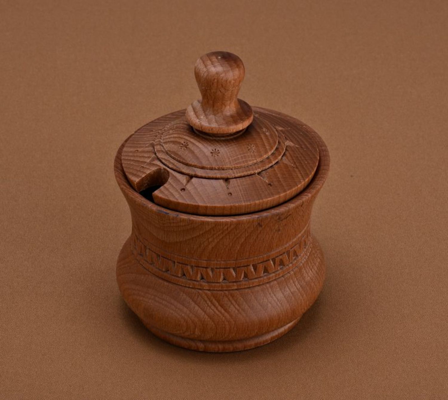 Wooden handmade 10 oz honey pot with lid 0,7 lb photo 5