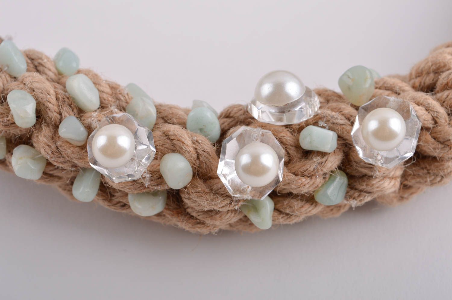 Schmuck Collier handmade Halskette für Damen Modeschmuck Kette mit Steinen foto 4