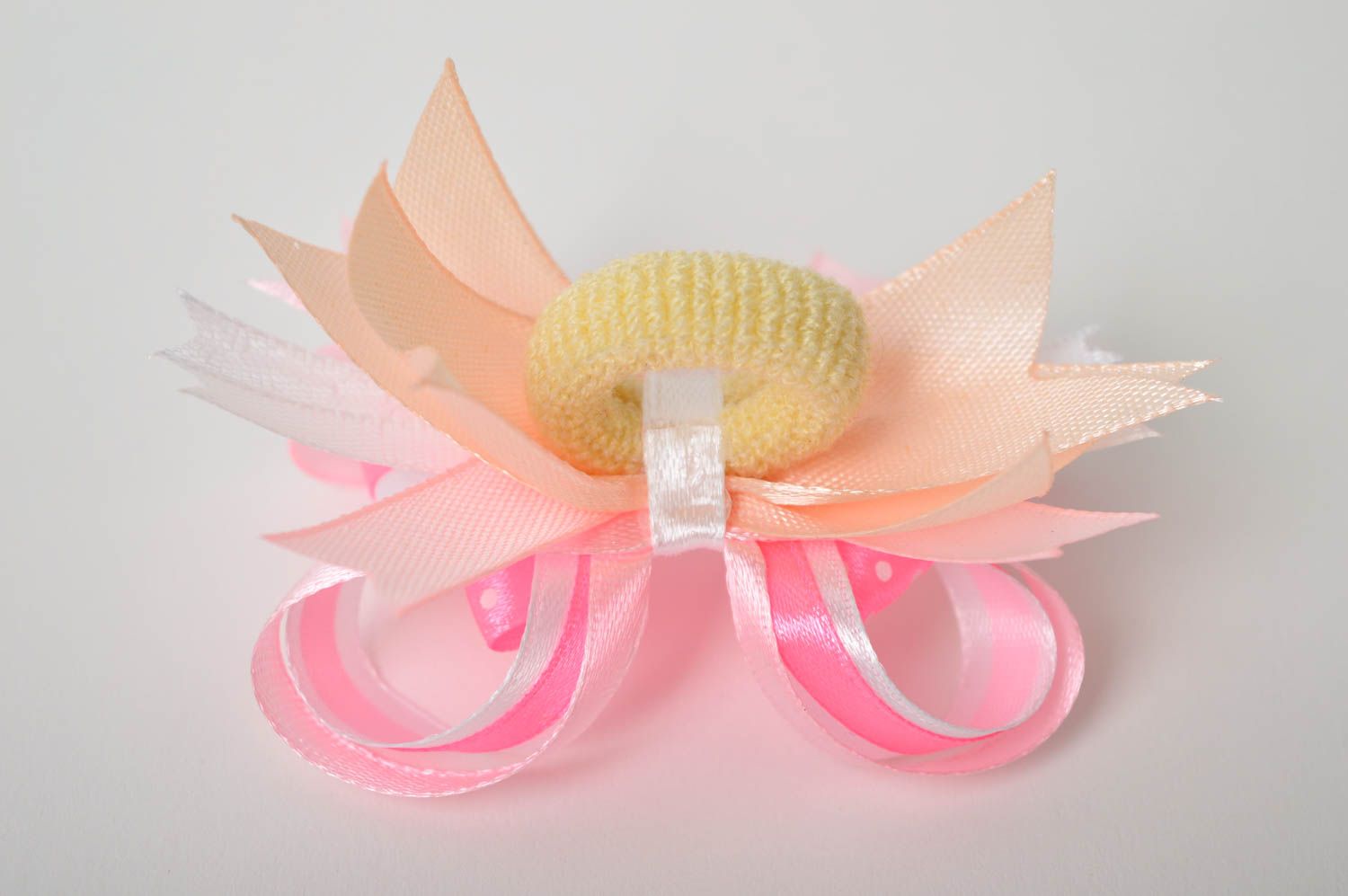 Goma de pelo hecha a mano regalo original accesorio para el cabello color rosa foto 4