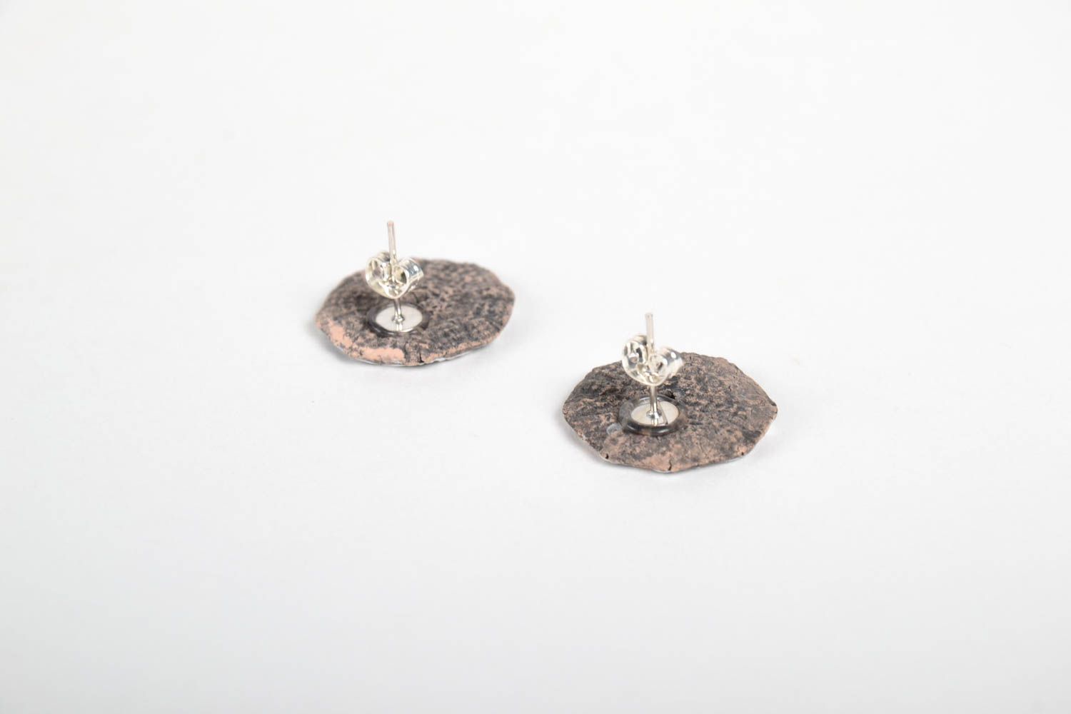 Fashion round earrings handmade stud clay earrings jewelry for women nice gift photo 3