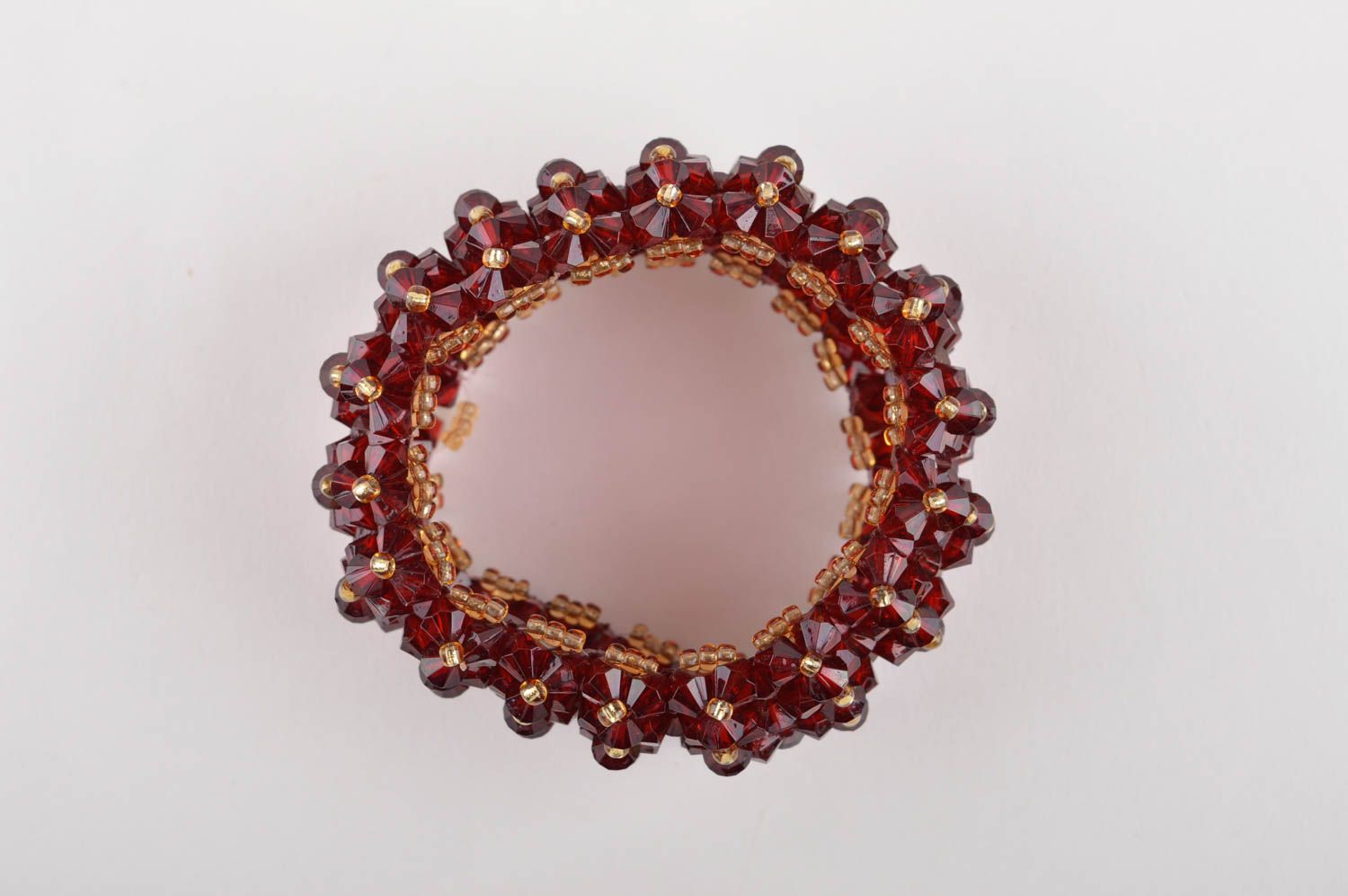 Bracciale di perline fatto a mano braccialetto originale rosso per donna foto 4