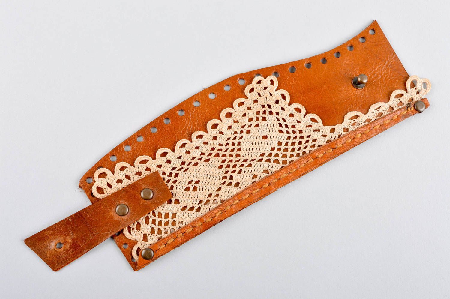 Unusual handmade leather bracelet lace bracelet design fashion trends buy a gift photo 3