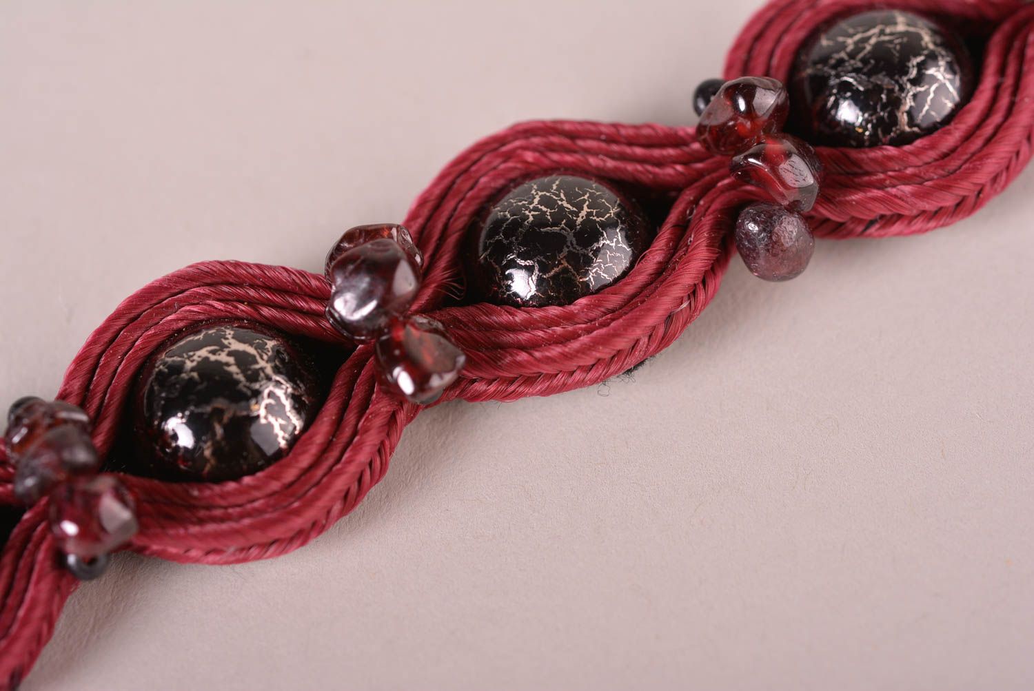 Stylish handmade textile bracelet beaded bracelet designs soutache jewelry photo 4