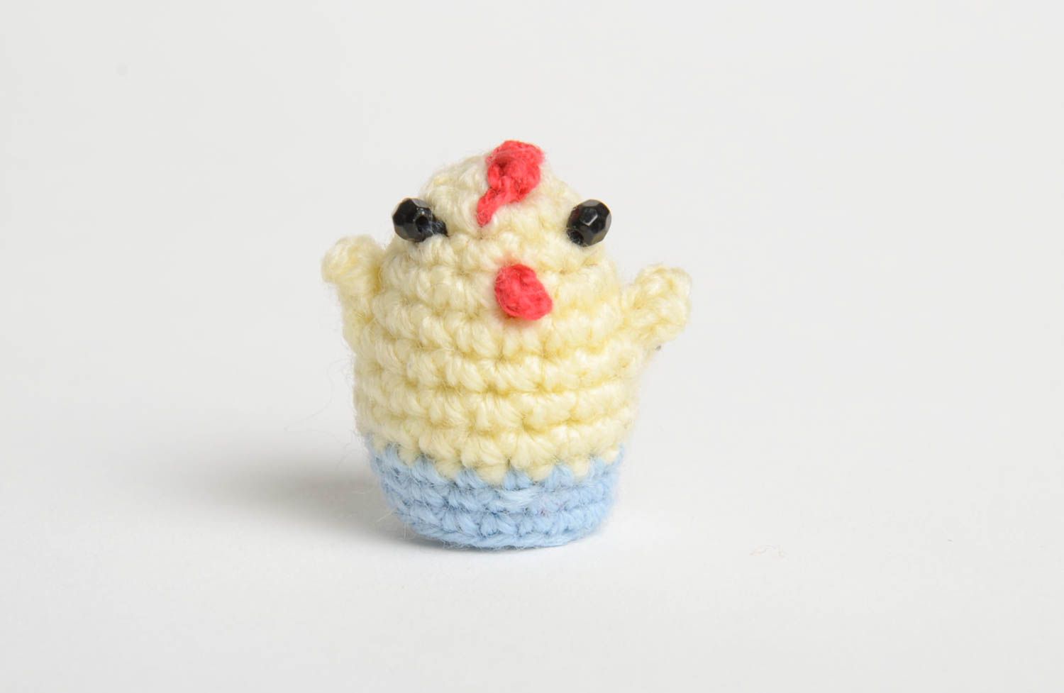 Handmade crocheted toy designer soft stuffed chicken toy present for kids photo 2