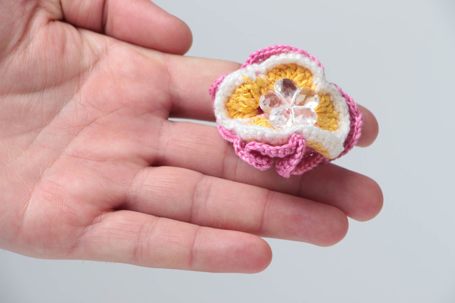 Flower scrunchy hand-crocheted scrunchies designer hair accessories for girls photo 5