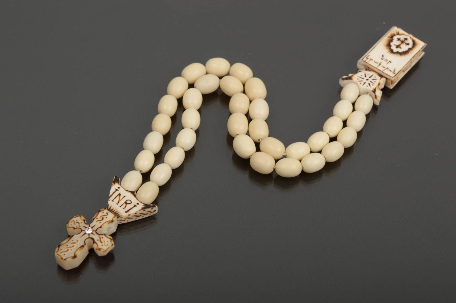 Handmade Gebetskette Christen Perlenkette Christ Rosenkranz mit Kreuz für Mann  foto 1