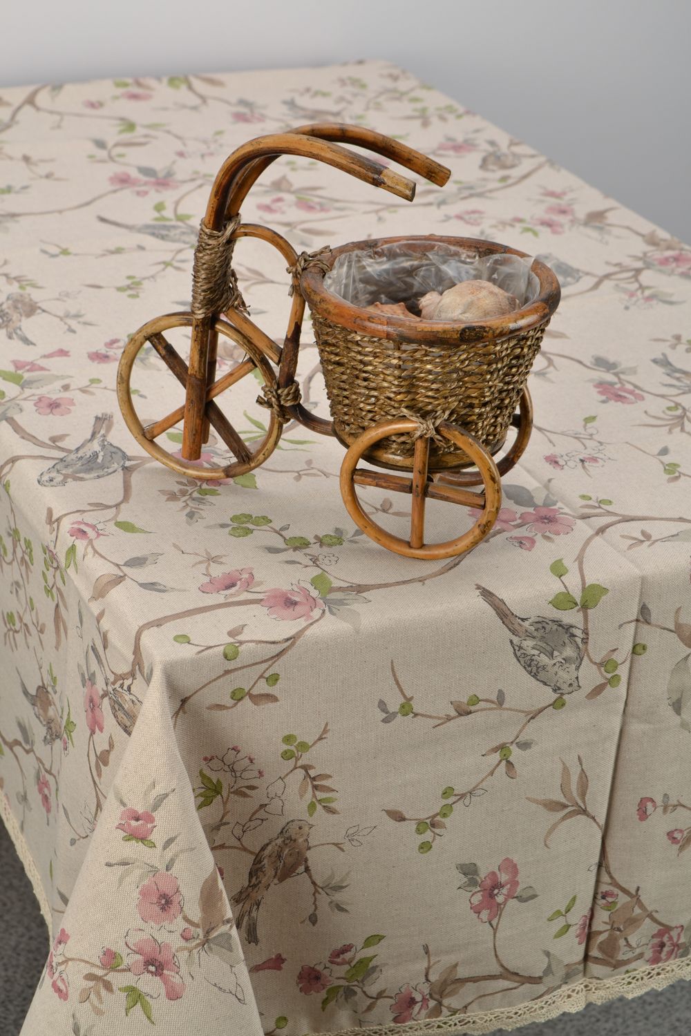 Cotton tablecloth with print Birds photo 4