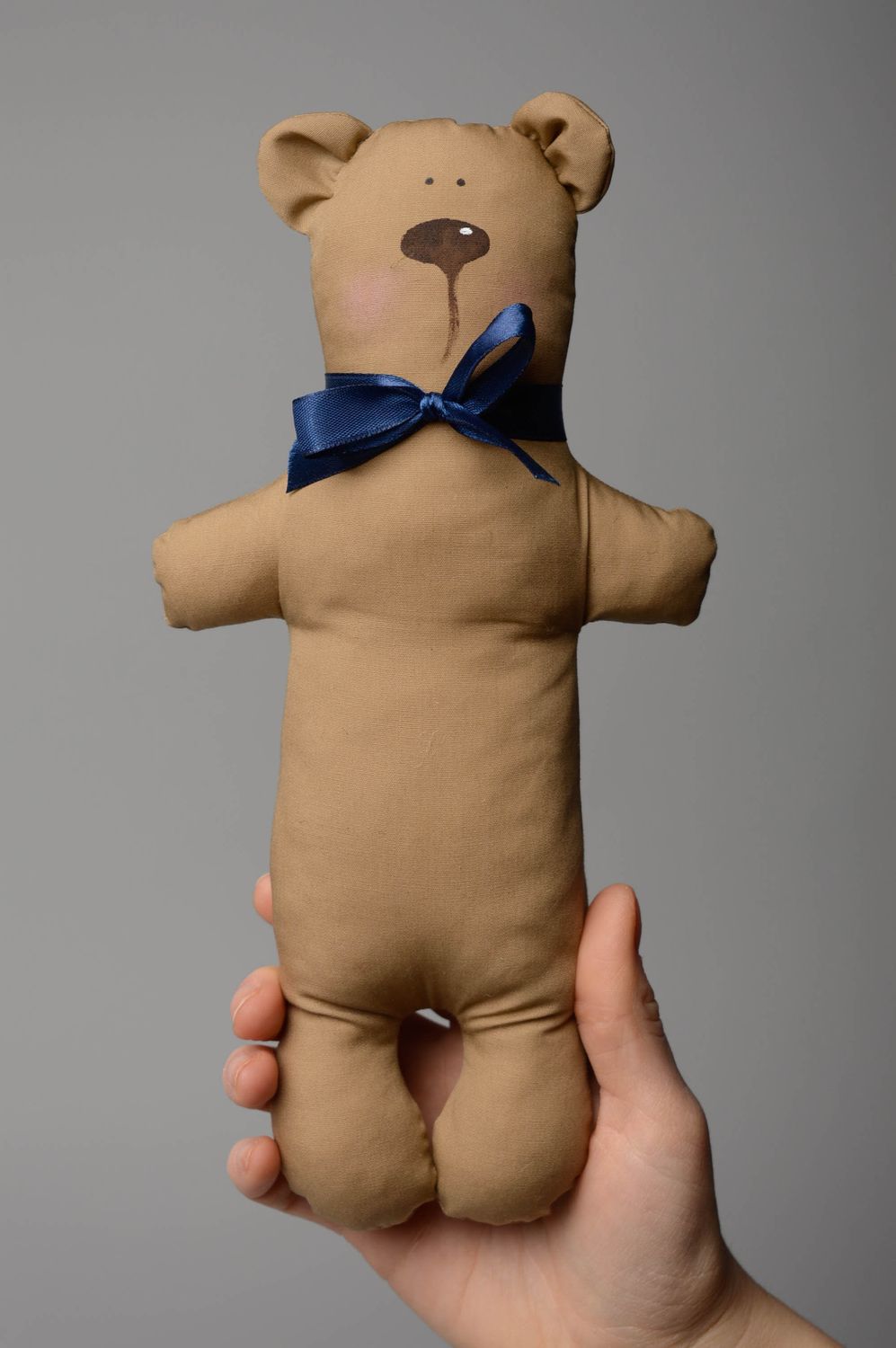 Handmade soft fabric toy Brown Bear photo 4