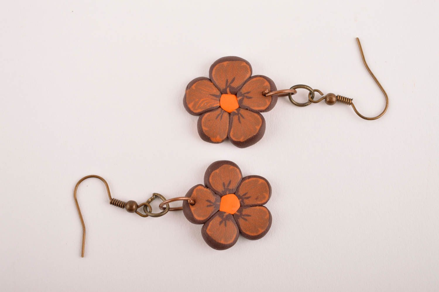 Flower earrings handmade designer polymer clay accessories fashion jewelry photo 5