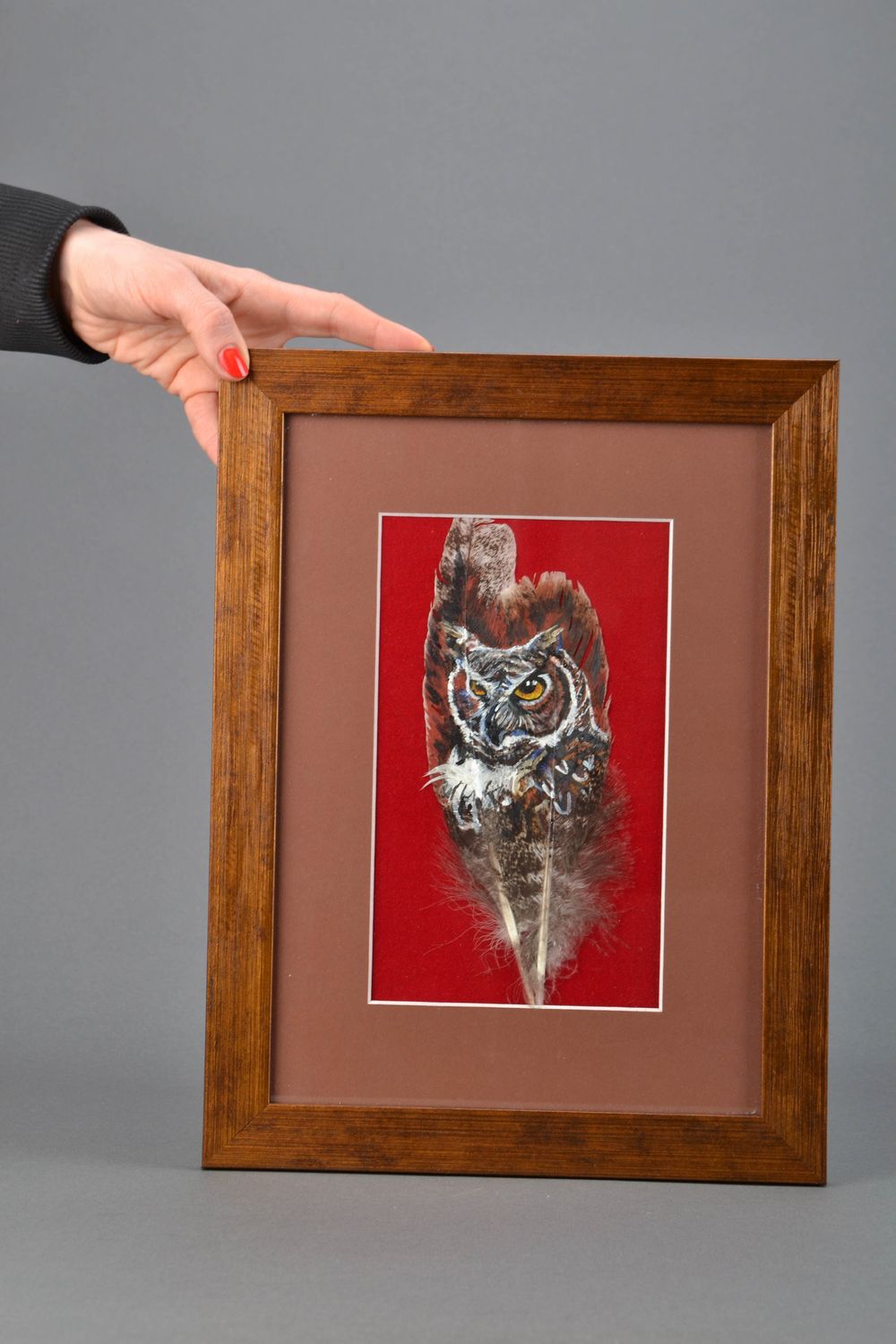 Feather painting Owl photo 2