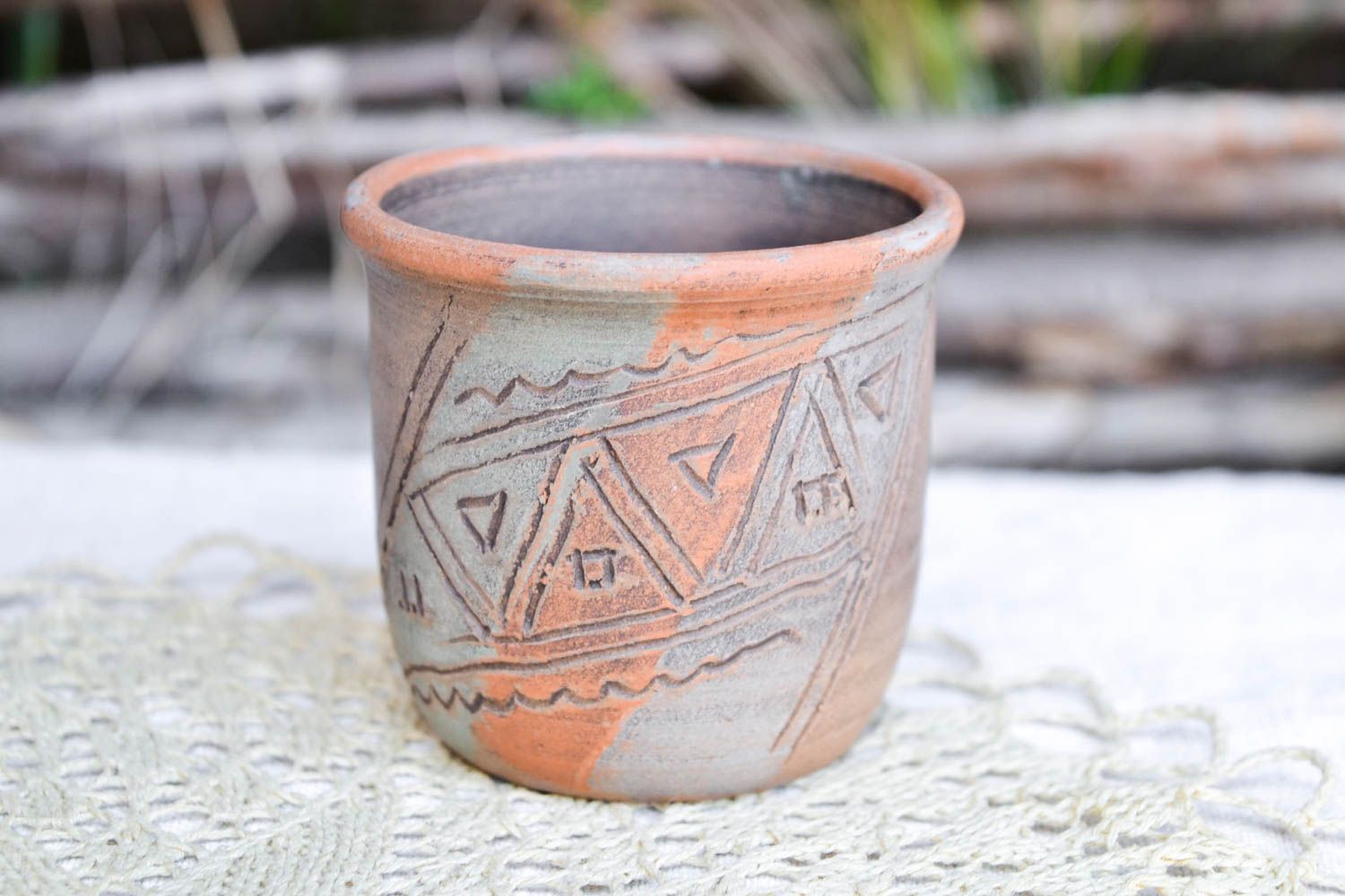 Vaso original hecho a mano de arcilla utensilio de cocina regalo para amigo  foto 1
